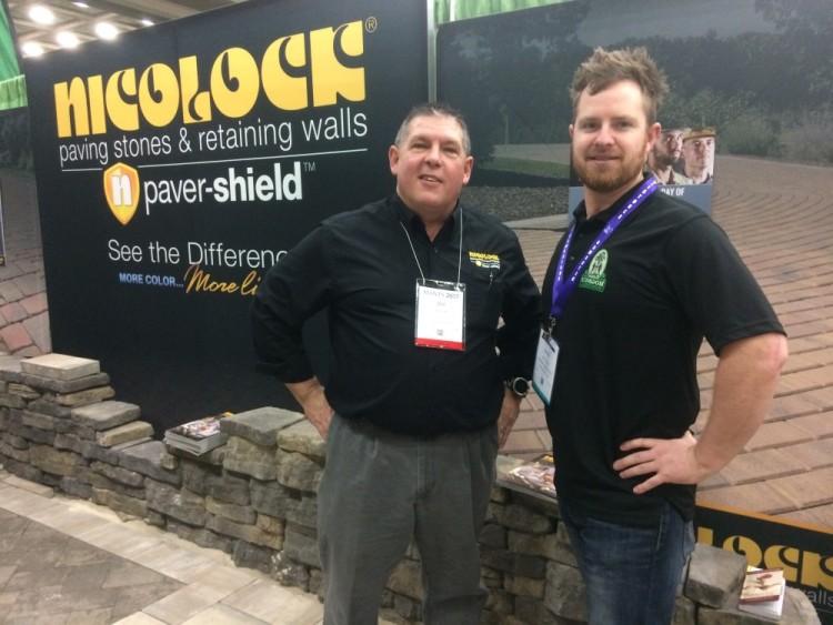 Matt Tyler with out local Nicolock sales rep. Check out the look of their new wall block.