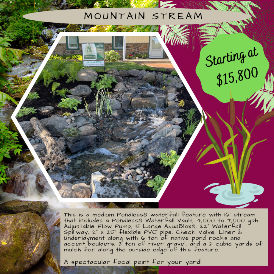 Kingdom Landscaping Pondless Waterfall Builder Mountain Stream at J&amp;R Mulch
