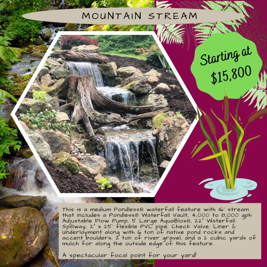 Kingdom Landscaping Pondless Waterfall Builder Mountain Stream